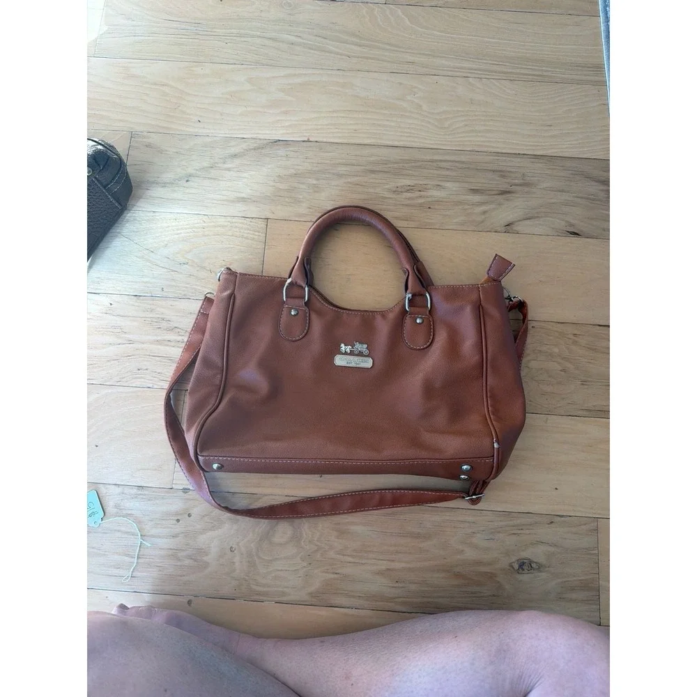Coach Ashley Leather‎ Convertible Satchel Shoulder Bag Brown